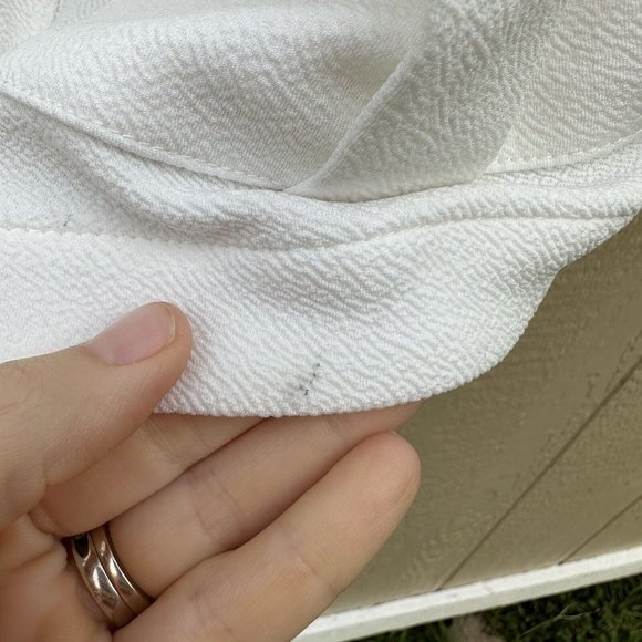 KASPER 3/4 Sleeve Wing Collar Crosshatch Jacket Plus Size 3X Ivory Gold Button - Picture 10 of 10